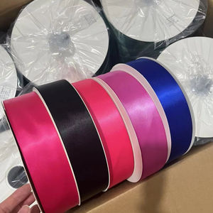 100 yard 4cm pita Satin wajah ganda 1 1/2 inci 100% poliester untuk desainer bunga dan pembuat pita - Product Image 3