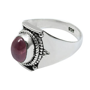 Belle pierre précieuse de tourmaline naturelle faite à la main en argent sterling 925 bagues personnalisées bijoux fins bagues éternité vermeil OEM - Product Image 2