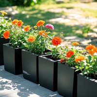 Paravent de jardin extérieur minimaliste classique en aluminium pulvérisé découpé au laser, avec jardinière intégrée, fabrication OEM/ODM