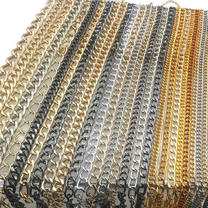 Catene Metalliche Intrecciate di Alta Qualità in <span class=keywords><strong>Oro</strong></span> Chiaro, Robuste Catene per Borse e Tracolle, Personalizzabili - Product Image 2