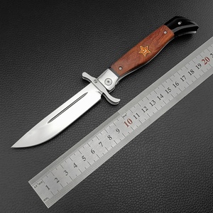 Navaja Plegable de Bolsillo para Exteriores, Acero 440C, 57-60HRC, para Caza y Camping, Mango de Madera, Hoja de 9.9cm, DIY OEM - Product Image 6