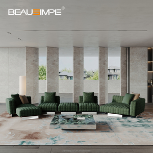 Divano moderno in pelle di mucca smerigliata, set soggiorno modulare semplice, divano elegante per mobili da villa - Product Image 4