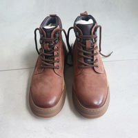Nouvelles bottes d'hiver en peau de mouton à lacets, antidérapantes, respirantes, absorbant les chocs, avec doublure en polaire épaisse pour plus de chaleur