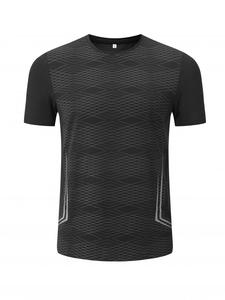 T-shirt de sport décontracté pour homme avec logo personnalisé brodé et imprimé, séchage rapide, en Spandex/Polyester 180 grammes, manches courtes, design vierge - Product Image 3