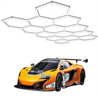 Lampes LED hexagonales en forme de nid d'abeille à 58 ampoules, 68800 lumens, super lumineuses, IP20, montage au plafond pour entrepôt, salle de sport, sous-sol QXOXQ