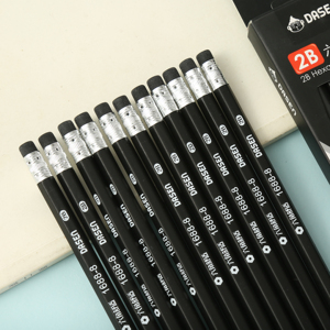 Sortie d'usine haute qualité 10 pièces 2B/HB étudiant crayon croquis hexagone bois crayon <span class=keywords><strong>pour</strong></span> l'école primaire apprendre l'écriture et le dessin - Product Image 3