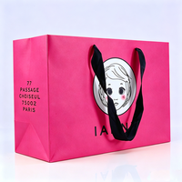 Sacs en papier magenta personnalisés pour vêtements, robes, t-shirts, emballages réutilisables, vente en gros, boutique, cadeaux, shopping