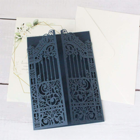 Invitations de mariage et de douche nuptiale en papier brun, motif floral, de luxe, recyclables, style européen, imprimées UV, estampées or