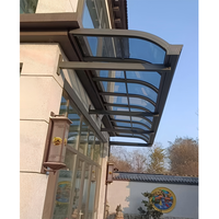 Auvent d'entrée en polycarbonate et aluminium de qualité supérieure avec réduction du bruit pour jardin et patio