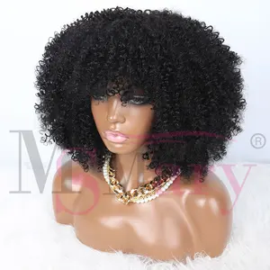 250% Dichte Afro Kinky Curly Machine Make Perücke Super Double Drawn Pixie Curly Echthaar Perücke Anbieter für schwarze Frauen