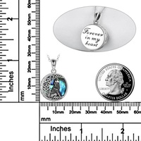 Bijoux fins en gros Collier urne en argent sterling 925 cendres loup émail coquille d'ormeau