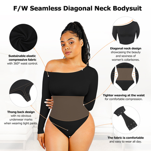 Bán Buôn Giảm Béo Điêu Khắc Sexvy Đầy Đủ Feminino Femme Tummy Liền Mạch Shapewear Bodysuit Dài Tay Áo Bodysuit Tops Cho Phụ Nữ - Product Image 3