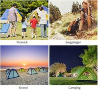 Tente de camping pliante automatique à ouverture rapide pour 3-4 personnes, résistante à l'eau, quatre saisons, Oxford, très vendue