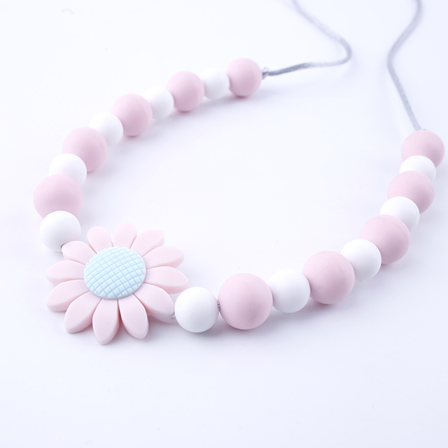 Silicona girasol joyería del bebé collar de enfermería