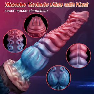 Fantasy Monster Alien Tentacule Gode Énorme <span class=keywords><strong>Noeud</strong></span> Silicone Plug Anal avec Ventouse Doux Adulte <span class=keywords><strong>Cadeau</strong></span> De Noël pour G-Spot Femmes - Product Image 2