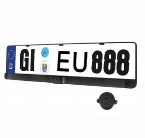 Bibi Sound Backup Radar Zumbador Alarma Marco de licencia europeo Placa de número 3 en 1 Monitor de video Cámara para ayuda de marcha atrás de coche - Product Image 2