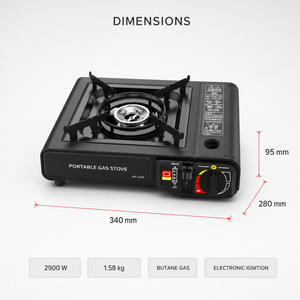 Réchaud à <span class=keywords><strong>gaz</strong></span> <span class=keywords><strong>butane</strong></span> portable à brûleur unique, cuisinière de <span class=keywords><strong>camping</strong></span>, barbecue d'extérieur pour pique-nique avec étui de transport - Product Image 2