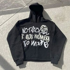 เสื้อฮู้ดสตรีทแวร์แบบสั่งทำสำหรับผู้ชาย ผ้าฝ้าย 100% เสื้อผ้าแฟชั่นผู้ชายสำหรับฤดูใบไม้ร่วง พิมพ์ลายพัฟฟ์ ทรงครอป OEM - Product Image 2