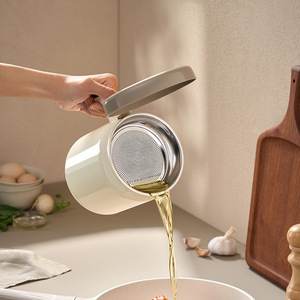 Bear Oil Filter Jar 1.3L-1.7L Stainless Steel With <b>Mesh</b> For Kitchen Use - Product Image 4
