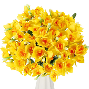 1 fleur artificielle de narcisse, fausse fleur de printemps en soie pour arrangement floral intérieur/extérieur, décoration de maison et de mariage - Product Image 1