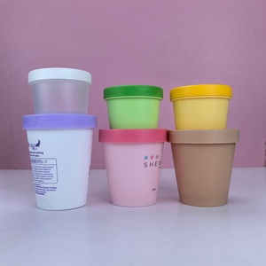 Cosmetic Packaging 200ml White <b>Plastic</b> Facial Body Cream <b>Jars</b> Lid 50g 100g 200g Capacity Support Silk Printing for Skin Care - Product Image 3