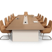 Table de conférence rectangulaire moderne, bureau de réunion en bois d'ingénierie, table de négociation pour bureau, hôtel, école