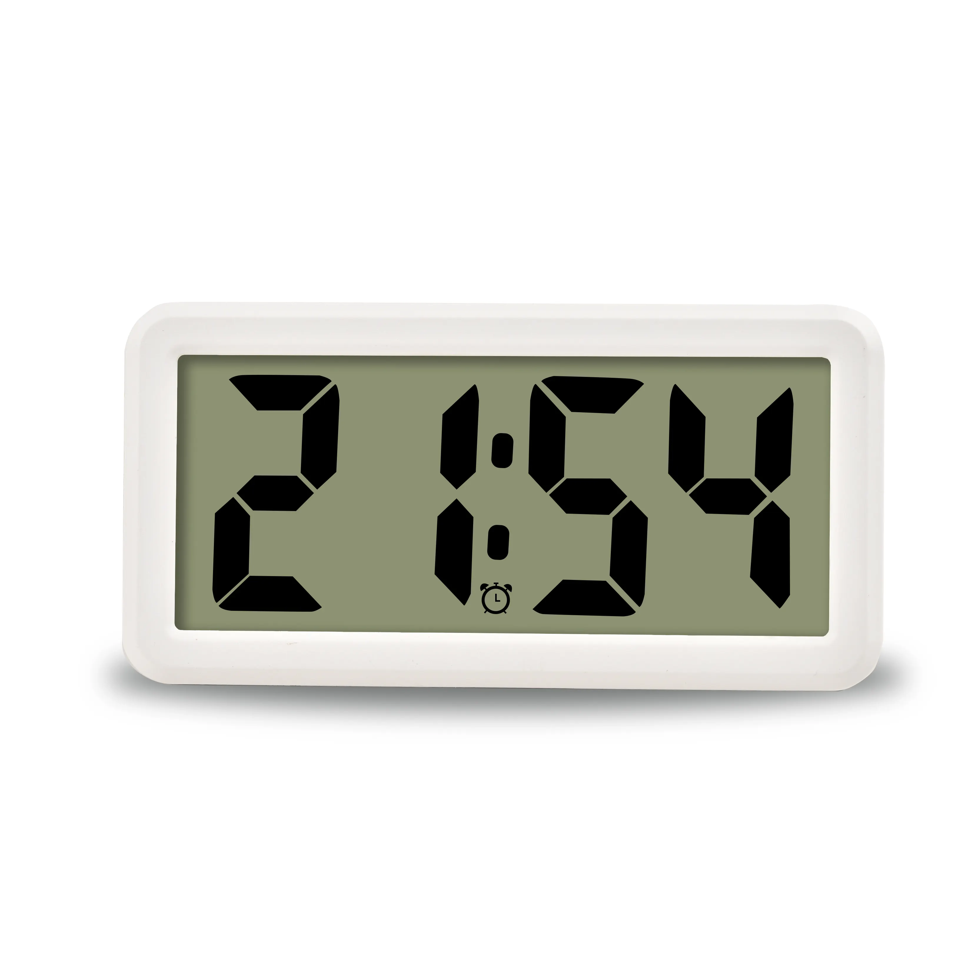 นาฬิกาตั้งโต๊ะดิจิทัล,นาฬิกาปลุกหน้าจอ LCD สีขาวสร้างสรรค์สำหรับออฟฟิศห้องนอน