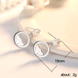 Orecchini a perno geometrici rotondi da donna, ispirati all'acqua, gioielli minimalisti freschi e alla moda - Product Image 5