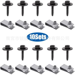 Tornillo, tuerca en U y perno de acero para guardabarros de Chevrolet, Buick y Cadillac 11513599 11570498 - Product Image 4