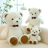 Oso de peluche con logotipo personalizado supersuave, relleno de algodón PP, Animal relleno de peluche, juguete promocional de cumpleaños barato, bolsa de cumpleaños