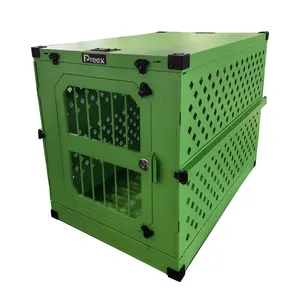 Large Portable Aluminum Red 48" Dog Cages Collpaislbe Travel Folding Dog Kennel Crate