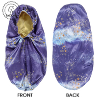 Meilleur prix Double couche Glam motif étoilé imprimé coloré réglable bande élastique long bonnet de couchage avec bouton-pression