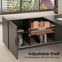Bureau en L avec étagères de rangement et portes, mobilier de bureau moderne, table d'écriture, livraison gratuite depuis l'entrepôt américain