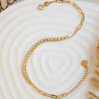 Bracelet de tennis en or massif 18k, vrai diamant, amour délicat, pour dames, fin, pur or, sans ternissement, réglable, dubaï