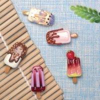 Cabujones de resina grandes con diseño de helado de chocolate, 10 unidades, base plana de resina para fabricación de joyas DIY, accesorio de decoración para álbumes de recortes al por mayor