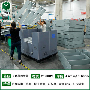Conteneur logistique pliable en plastique, grande capacité, étanche, avec panneaux alvéolés, cage de stockage - Product Image 4