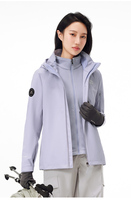 Veste bomber safari imperméable 3-en-1 réversible avec logo personnalisé, 10000 mm, coque rigide, fermeture éclair, OEM ODM, coupe-vent, respirante, montagne
