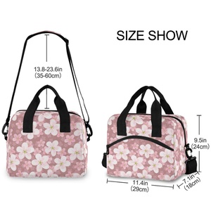 Sac isotherme portable pour le déjeuner, imprimé fleurs de cerisier personnalisées, pour femme, idéal pour le bureau - Product Image 3