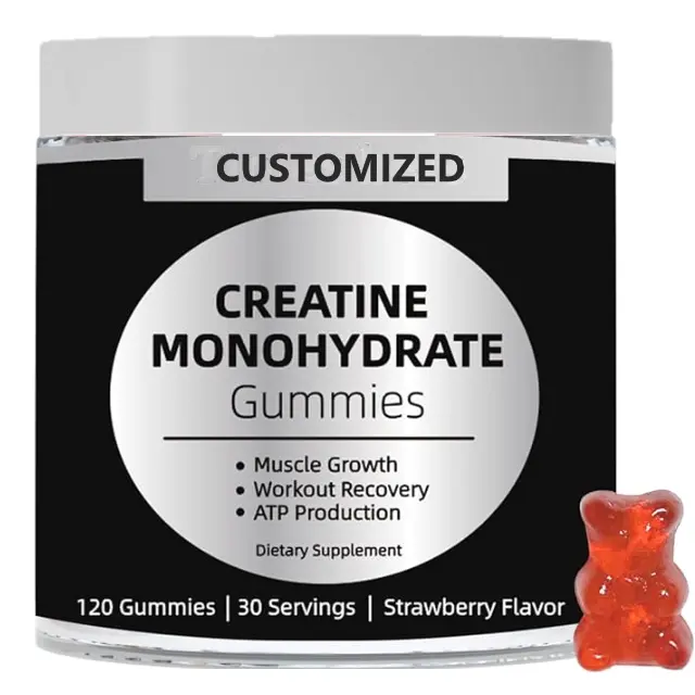 Private Labels Male And Female Creatine Hydrate Gummies Taurine And B6 5 Grams Per Pill Low Sugar Organic Ingredients