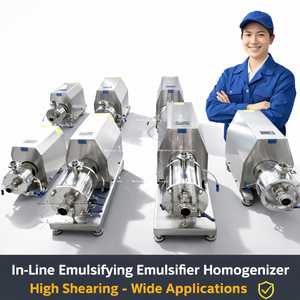 Homogénéisateur-mélangeur-pompe en ligne à cisaillement élevé automatique pour le traitement des liquides, des shampoings, des détergents, des cosmétiques et des produits chimiques - Product Image 1