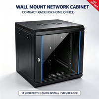 Armoire réseau noire haut de gamme 19 pouces pour montage en rack, boîtier de serveur robuste, antistatique, étanche, avec verre trempé, pour usage intérieur