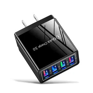 Stock factory colorful USB 4 port 3.1A mobile wall travel charger