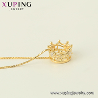 00788 Bijoux Xuping Ensemble de couronne exquis et raffiné avec diamants Série de style pastoral pour femmes Collier Hamsa en or 14 carats