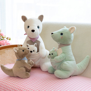 AIFEI giocattolo carino <span class=keywords><strong>madre</strong></span> e bambino canguro 10 pollici peluche bambola cuscino PP cotone pieno regalo di compleanno per bambini - Product Image 6
