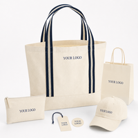Sacs fourre-tout promotionnels en toile, vente en gros, personnalisables avec logo, rayés bleu marine, grande capacité, réutilisables, pour la plage et le shopping