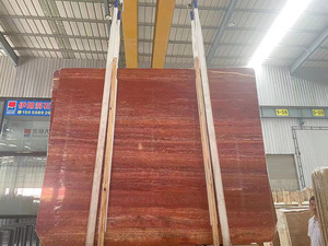 Losa de piedra de travertino rojo de alta calidad al por mayor - Product Image 3