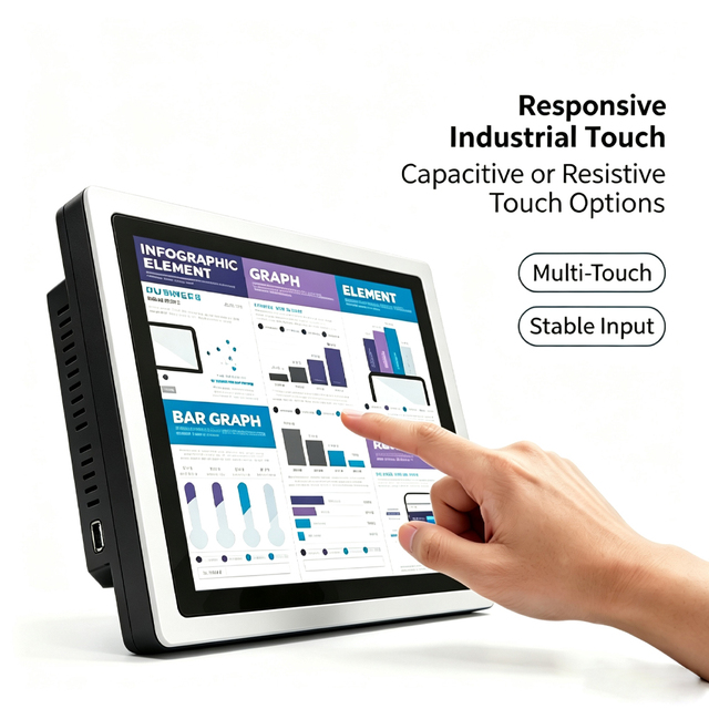 All in One Industrial Touch PC Wall Mount 15 Inch Touch Screen PC Industrial Computer IP65 Rated Industrial Touchscreen Monitor