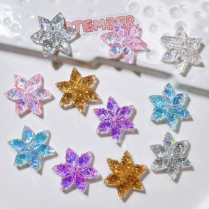 Accesorios DIY: Dijes de Copo de Nieve con Purpurina, Cabujones de Flor de Nieve para Manualidades y Adornos - Product Image 2