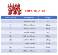 Cric de bouteille en acier 2T/3T/5T/10T/12T/20T/30T/50T Cric de voiture hydraulique