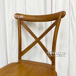 Classic Rustic Vintage Wooden Pattern Plastic Wedding <strong>Chairs</strong> Cross Back For Outdoor Banquets Garden Parties Apartment Events